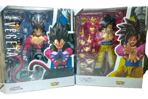 Bonecos Dragon Ball GT - Goku + Vegeta + Gogeta Super Sayajin 4 SSJ4 Super  Battle Collection Bootleg Articulado - Brinquedos