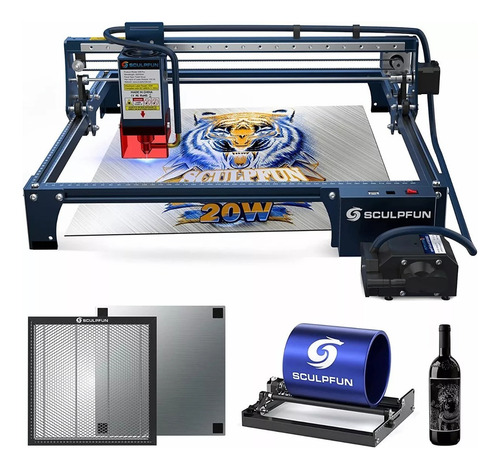 Corte E Gravação A Laser Sculpfun S30 Pro Max+rolo+placa 20w