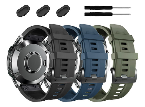 Zpjpplx - Correas De Repuesto De Silicona Deportiva Para Garmin Fenix 6x Pro Fenix 5x Plus Fenix 3 Hr Descent Mk2i D2 Delta Px Enduro 2 Tactix Delta,