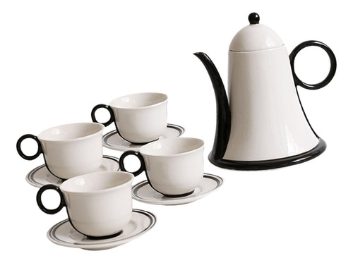 Juego De Tetera De Cerámica Con Tazas, Juego De Con 4 Tazas