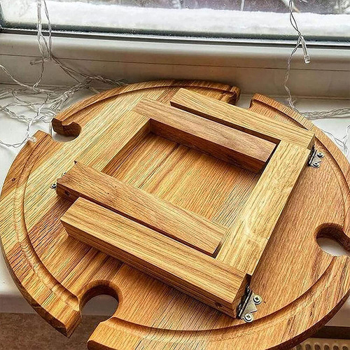 Bandeja De Comida De Mesa De Madera Pequeña Y Plegable Para