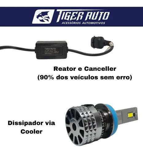 Par Lâmpada Ultra Led Diamond 6500k Canbus 60w Tiger Auto