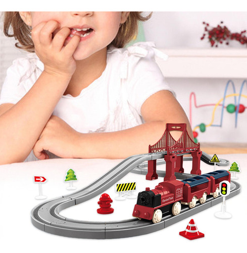 Juego De Tren Eléctrico 40x, Juguetes Educativos De Rojo
