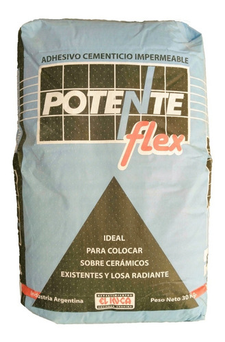 Imagen 1 de 4 de Pegamento Potente Flex 30 Kg Para Colocar Sobre Losa Radiante O Cerámicos Ya Colocados