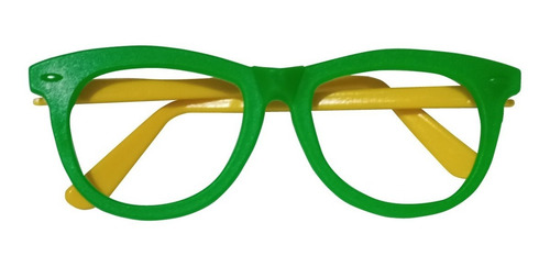 Imagem 4 de 4 de Óculos Nerd Verde E Amarelo - Kit 10 Unidades