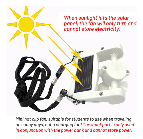 Mini Ventilador Portátil Solarfan Solar Powerhat Con Clip Po