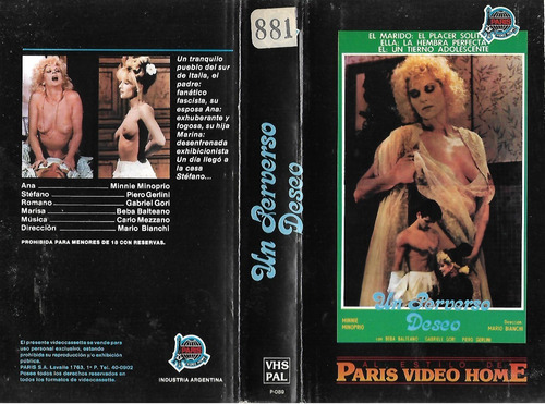 Un Perverso Deseo Vhs Minnie Minoprio Beba Balteano Paris Vi