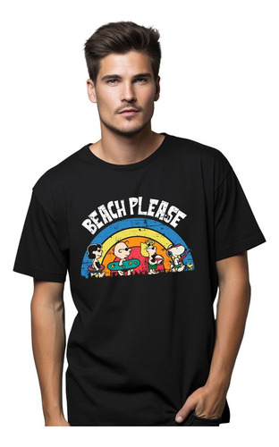 Playera Estampada Beach Please Snoopy Dtf Monique