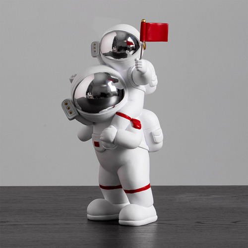 Escultura De Hombre , Adornos Hechos A 11,5x10x20cm Plata Y