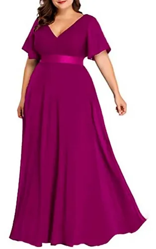 Vestido Longo Plus Size Em Crepe Malha Moda Evangelica Ps55