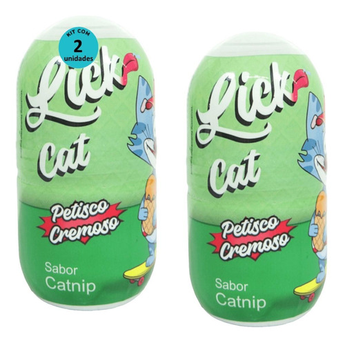 Hana Lick Cat Sabor Catnip 40g Petisco Cremoso Gatos Kit 2
