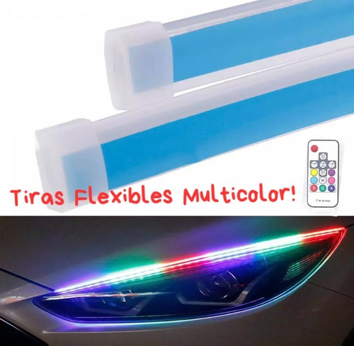 Luz Led Multicolor P/faro Control Remoto Universal