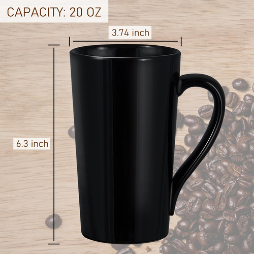 Yinuowei Juego De 4 Tazas De Café De Porcelana De 20 Onzas,
