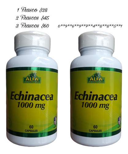 Equinacea Echinacea De 1000 Mg 2 Frascos Promocion 