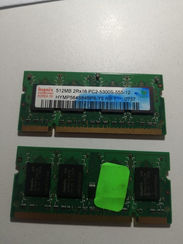 Memoria Sodimm 512mb Pc2-5300s-555-12 Hynix