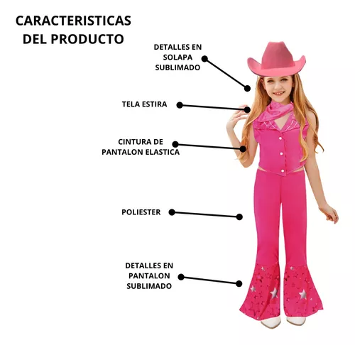 Disfraz Barbie Vaquerita Rosa Para Niña