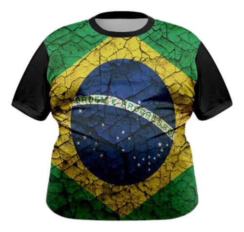 Camisa Masculina Manga Curta Países Brasil Plus Size G6 E G7