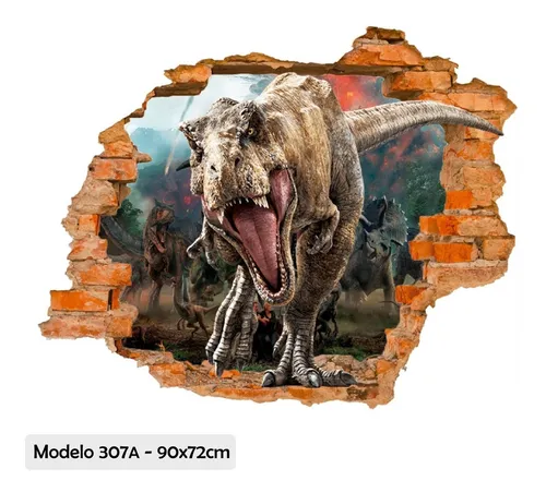 Vinilo Decorativo Infantil Rompe Pared 3d Dinosaurios M307 Vinilo Decorativo Infantil Rompe Pared 3d Dinosaurios M307