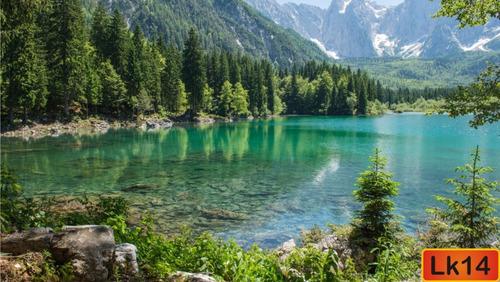 Papel De Parede 3d Lagos Paisagens Montanhas Árvores M² Lk14