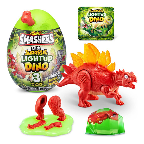 Smashers Zuro Mini Huevo Light Up Dino Estegosaurio
