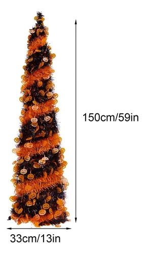 Árbol De Halloween Con Forma De Murciélago Naranja De 1,5 M
