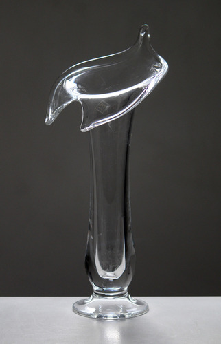 Florero Italiano Ivv Industria Vetraia Valdarnese. 40 Cm Transparente Lisa (Usado)