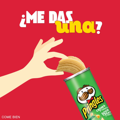 Pringles Crema Y Cebolla Papas Fritas 124gr Tubo Snacks