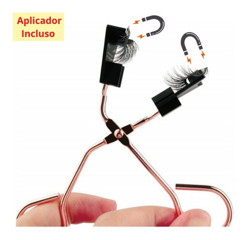 Imagem 3 de 5 de Conjunto De Cílios Postiços Magnéticos Com Cílios Aplicador