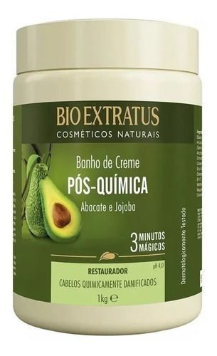 Kit Pós Química Abacate E Jojoba Restauração Profunda 2 Shampoo 1 Lt + Máscara 1kg Bio Extratus
