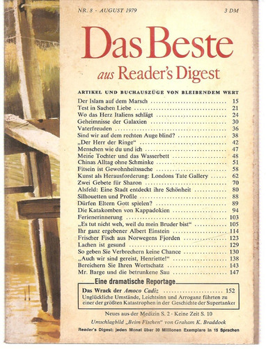  Revista Selecciones Readers Digest Nº 8 Augu 1979 En Aleman