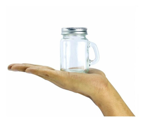 12 Tarros Mason Mini Liso Con Tapa 100ml