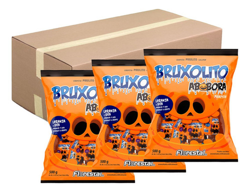 Pirulito Florestal Bruxolito laranja sem glúten 500 g  pacote x 9