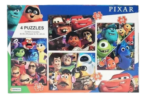Puzzle Rompecabeza 4 En 1 Disney Pixar Tapimovil 