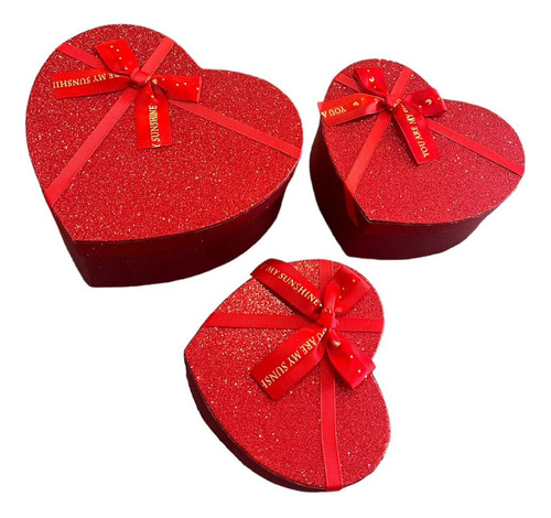Set 3 Cajas De Corazon Regalo Amor Amistad San Valentin