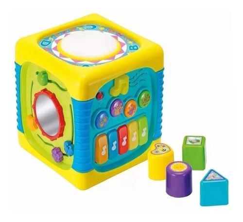 Cubo Multi Actividades Con Música Encastres Y Espejo Winfun