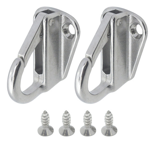 Kit 2 Gancho Engate Rápido Corda Suporte Defensa Inox Barco