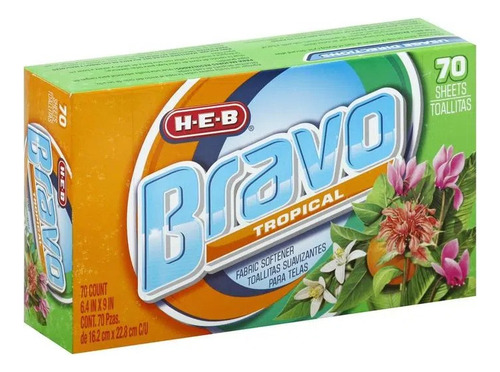 Heb Toallitas Suavisantes Para Secadora 70pz Tropical