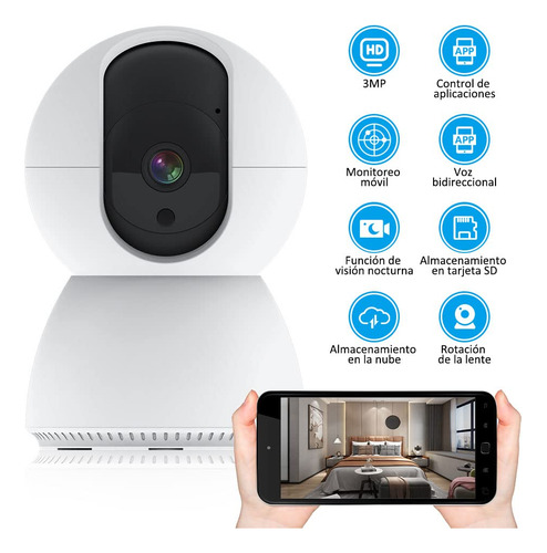 Cámara De Seguridad Interior 2k 3mp Wifi Detección Movimient