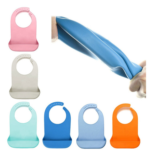 Pc Grande Impermeable Anti-aceite Adulto Comida Silicona Bab