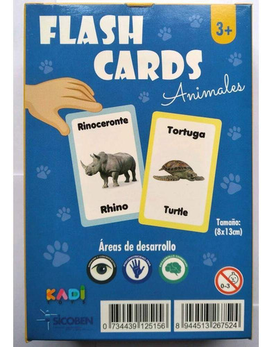 Set De Flash Cards Con Animales - Inglés Y Español
