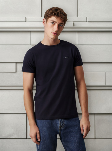 Polera Stretch Slim Fit Azul Calvin Klein