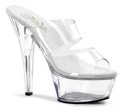 Zapatilla Transparente Plataforma Tacon Alto Kiss-202 Table