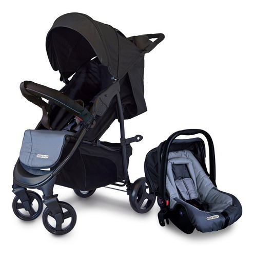 Cochecito Bebe Mega Baby Vesubio Travel Sistem Color Gris claro Color del chasis Negro