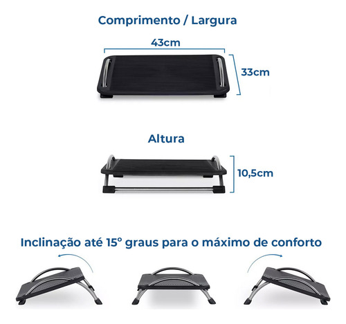 Kit Com 10 Apoio Para Pés Escritório Suporte De Descanso