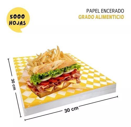 Papel Encerado Cuadros 30x30 Grado Alimenticio 5000 Hojas