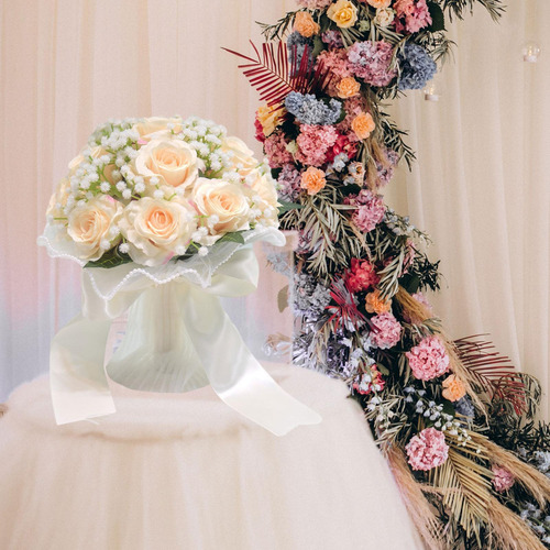 Ramo De Novia De Flores Artificiales De Seda Para Boda