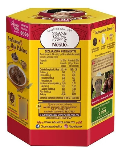 Chocolate Nestlé Abuelita Con 6 Tablillas De 90g C/u
