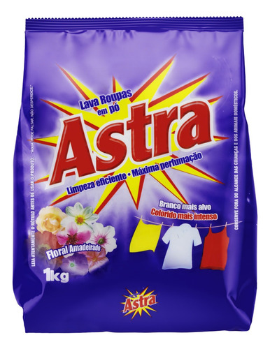 Sabão em pó Astra Floral Amadeirado pacote 1 kg