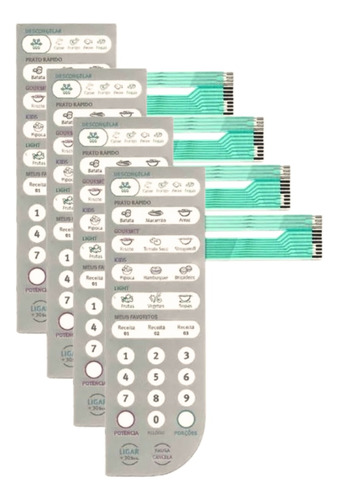 Kit 4 Membranas Microondas Electrolux Mef41 Mef 41 Teclado