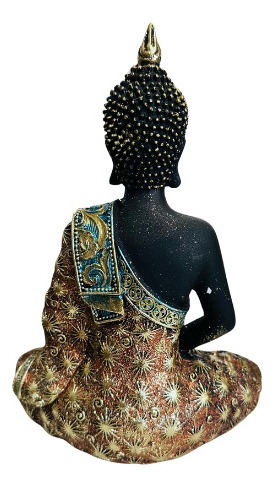 Figura De Buda Siddharta Black Shiny Decorativa